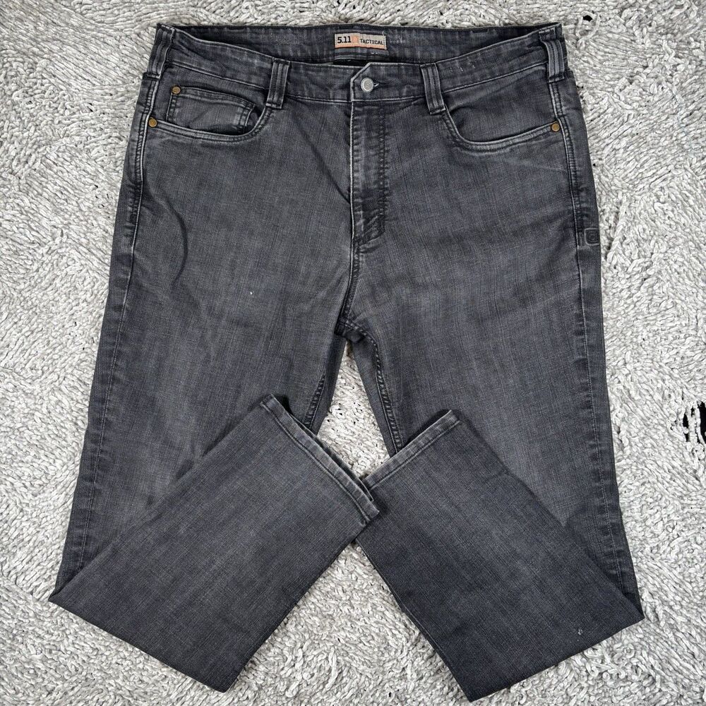 5.11 Tactical Defender-Flex Slim Jeans Mens 38x30 Black Stretch Workwear Utility
